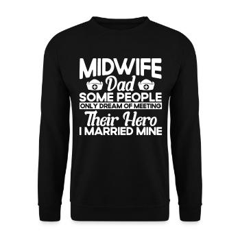 Doula Obstétricien Cadeau - Sweat-shirt Unisexe - noir - Devant - Alina (178cm) & Michal (187cm)