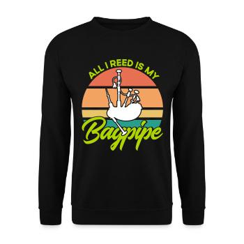 Bagpipers Scottish Bagpipes Bagpipes - Unisex Sweatshirt - black - Front - Alina (178cm) & Michal (187cm)