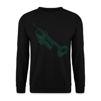 Trumpet Trumpet player Trumpet Trumpeter - Unisex Sweatshirt - black - Front - Alina (178cm) & Michal (187cm)