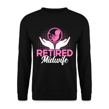 Sage-femme obstétricienne LD Work Gift - Sweat-shirt Unisexe - noir - Devant - Alina (178cm) & Michal (187cm)