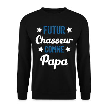 Futur Chasseur Comme Papa Humour Cadeau de Chasse - Sweat-shirt Unisexe - noir - Devant - Alina (178cm) & Michal (187cm)