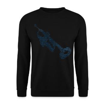 Jazz Trompeter Trompeter Damen Trompete Herren - Unisex Pullover - Schwarz - Vorne - Alina (178cm) & Michal (187cm)