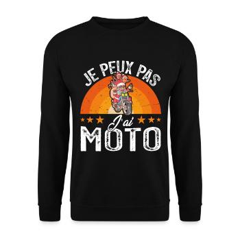 Je Peux Pas J'ai Moto Motard Cadeau de Noël - Sweat-shirt Unisexe - noir - Devant - Alina (178cm) & Michal (187cm)