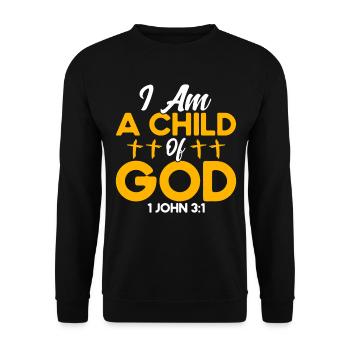 Religiously Inspiring Bible Verse Gift - Unisex Sweatshirt - black - Front - Alina (178cm) & Michal (187cm)