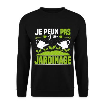 Je Peux Pas J'ai Jardinage Jardinier Humour Cadeau - Sweat-shirt Unisexe - noir - Devant - Alina (178cm) & Michal (187cm)
