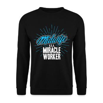 Midwife Obstetrician LD Work Gift - Unisex Sweatshirt - black - Front - Alina (178cm) & Michal (187cm)