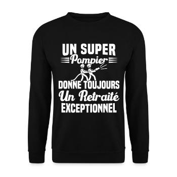 Un super pompier retraité exceptionnel humour - Sweat-shirt Unisexe - noir - Devant - Alina (178cm) & Michal (187cm)