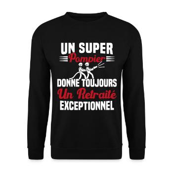 Un super pompier retraité exceptionnel humour - Sweat-shirt Unisexe - noir - Devant - Alina (178cm) & Michal (187cm)