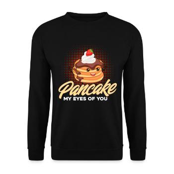 Petit déjeuner Pancakes Fluffy Flat Cake Pank - Sweat-shirt Unisexe - noir - Devant - Alina (178cm) & Michal (187cm)