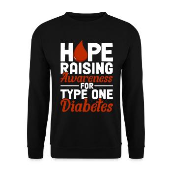 Supporters of Type 1 Diabetes Diabetes Month Dia - Unisex Sweatshirt - black - Front - Alina (178cm) & Michal (187cm)