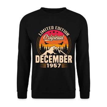 Birthday gift born in December 1957 - Unisex Sweatshirt - black - Front - Alina (178cm) & Michal (187cm)