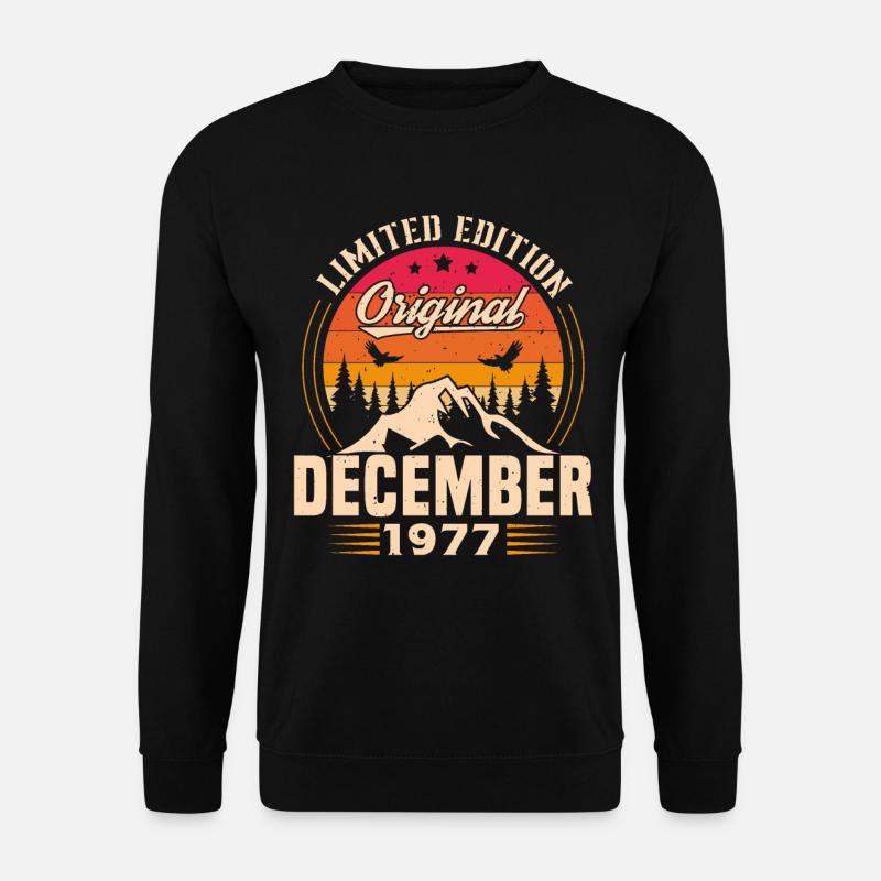 Geburtstagsgeschenk geboren im Dezember 1977 - Unisex Pullover - Schwarz