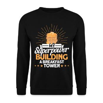 Pancakes Lovers Breakfast Pancakes Fluffi - Unisex Sweatshirt - black - Front - Alina (178cm) & Michal (187cm)