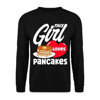 Pancakes Day Breakfast Pancakes Pancakes Pancakes - Unisex Sweatshirt - black - Front - Alina (178cm) & Michal (187cm)