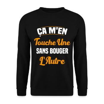 Ça M'en Touche Une Sans Bouger L'autre - Sweat-shirt Unisexe - noir - Devant - Alina (178cm) & Michal (187cm)