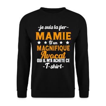 Mamie d'un magnifique Avocat Humour Cadeau - Sweat-shirt Unisexe - noir - Devant - Alina (178cm) & Michal (187cm)