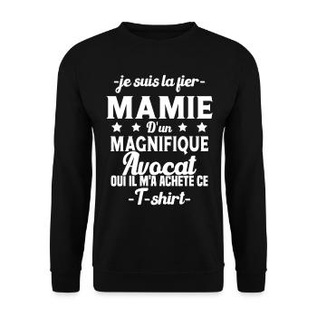 Mamie d'un magnifique Avocat Humour Cadeau - Sweat-shirt Unisexe - noir - Devant - Alina (178cm) & Michal (187cm)