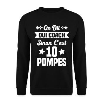On Dit Oui Coach Humour Coaching Sportif Cadeau - Sweat-shirt Unisexe - noir - Devant - Alina (178cm) & Michal (187cm)
