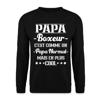 Papa Boxeur Humour Coach Cadeau - Sweat-shirt Unisexe - noir - Devant - Alina (178cm) & Michal (187cm)