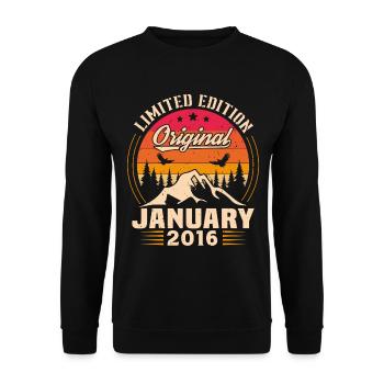 Cadeau D'anniversaire Nées En Janvier 2016 - Sweat-shirt Unisexe - noir - Devant - Alina (178cm) & Michal (187cm)