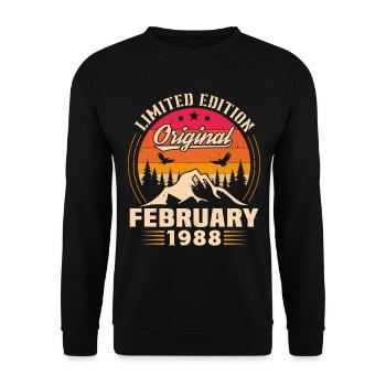 Cadeau D'anniversaire Nées En Février 1988 - Sweat-shirt Unisexe - noir - Devant - Alina (178cm) & Michal (187cm)
