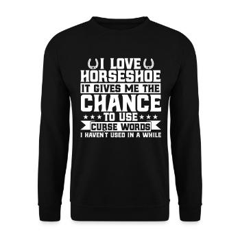 Horseshoe Throwing Horseshoe Throwing Horseshoe Launcher - Unisex Sweatshirt - black - Front - Alina (178cm) & Michal (187cm)
