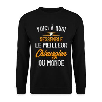 Voici à Quoi Ressemble le Meilleur Chirurgien - Sweat-shirt Unisexe - noir - Devant - Alina (178cm) & Michal (187cm)