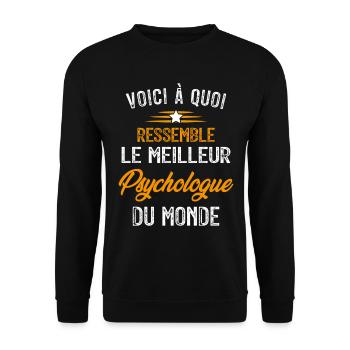 Voici à quoi ressemble le meilleur Psychologue - Sweat-shirt Unisexe - noir - Devant - Alina (178cm) & Michal (187cm)