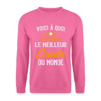 Voici à quoi ressemble le meilleur Cousin du Monde - Sweat-shirt Unisexe - rose - Devant
