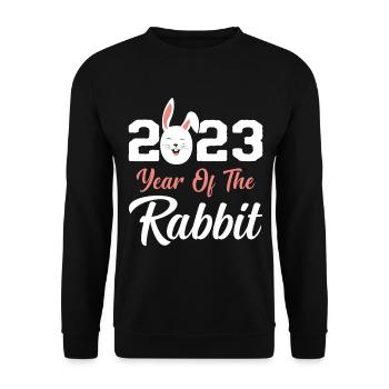 Year of the Rabbit Chinese New Year 2023 - Unisex Sweatshirt - black - Front - Alina (178cm) & Michal (187cm)