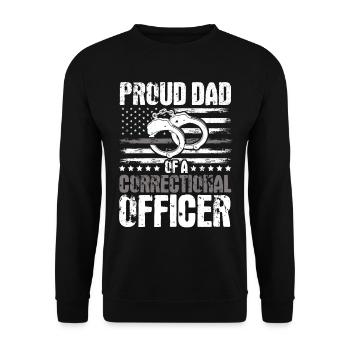 Justizvollzugsbeamter Handschellen Gefängniswärter - Unisex Pullover - Schwarz - Vorne - Alina (178cm) & Michal (187cm)