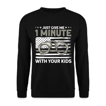 Handschellen Justizvollzugsbeamter Gefängniswärter - Unisex Pullover - Schwarz - Vorne - Alina (178cm) & Michal (187cm)