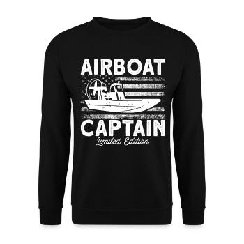 Capitaine de bateau à air Cadeau de capitaine d’hydroglisseur - Sweat-shirt Unisexe - noir - Devant - Alina (178cm) & Michal (187cm)