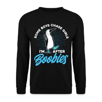 Vogelbeobachter Seevogel Tölpelvogel Geschenk - Unisex Pullover - Schwarz - Vorne - Alina (178cm) & Michal (187cm)