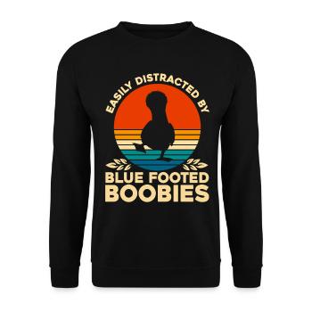 Seevogel Blaufußtölpel Vogelbeobachter Geschenk - Unisex Pullover - Schwarz - Vorne - Alina (178cm) & Michal (187cm)