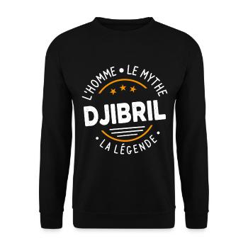 Djibril L'Homme Le Mythe La Légende - Sweat-shirt Unisexe - noir - Devant - Alina (178cm) & Michal (187cm)