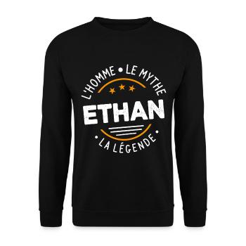 Ethan L'Homme Le Mythe La Légende - Sweat-shirt Unisexe - noir - Devant - Alina (178cm) & Michal (187cm)