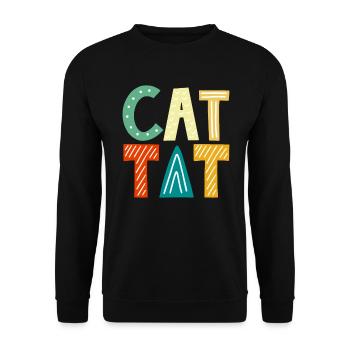 Katzenmama Katzeneltern Katzen Liebhaber Geschenk - Unisex Pullover - Schwarz - Vorne - Alina (178cm) & Michal (187cm)