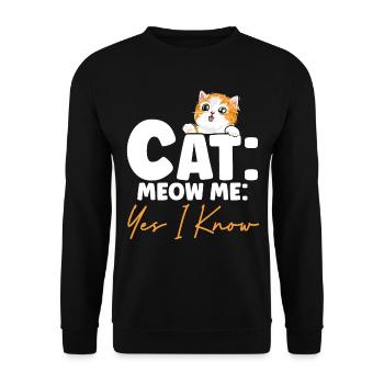 Chat Dictons Chat Chat Amoureux Cadeau - Sweat-shirt Unisexe - noir - Devant - Alina (178cm) & Michal (187cm)