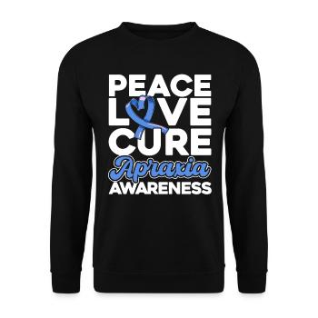 Apraxia Consciousness Blue Ribbon Apraxia Surviving - Unisex Sweatshirt - black - Front - Alina (178cm) & Michal (187cm)