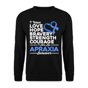 Apraxie Bewusstsein Apraxie Überlebender Blaue - Unisex Pullover - Schwarz - Vorne - Alina (178cm) & Michal (187cm)