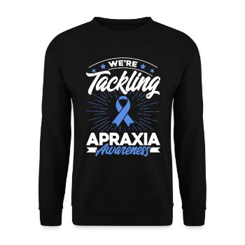 Blue Ribbon Apraxia Support Apraxia Overl - Unisex Sweatshirt - black - Front - Alina (178cm) & Michal (187cm)