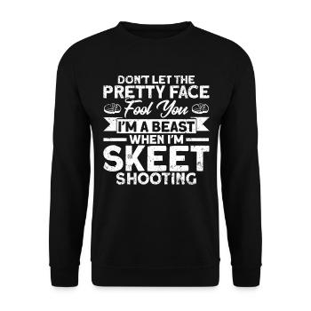 Shooting Club Clay Pigeon Shooting Falling Shooting Gesch - Unisex Sweatshirt - black - Front - Alina (178cm) & Michal (187cm)