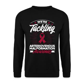 Soutien à la malformation artérioveineuse du ruban rouge - Sweat-shirt Unisexe - noir - Devant - Alina (178cm) & Michal (187cm)