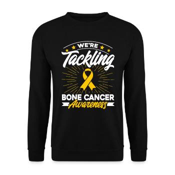 Ruban jaune Cancer des os Cancer de l’os Os de soutien Os - Sweat-shirt Unisexe - noir - Devant - Alina (178cm) & Michal (187cm)