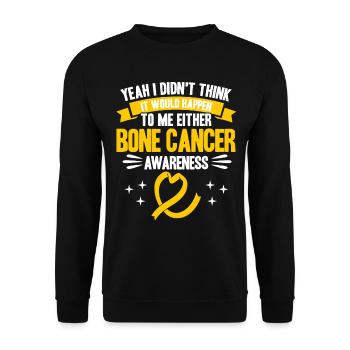 Bone Cancer Fighter Bone Cancer Awareness Knoc - Unisex Sweatshirt - black - Front - Alina (178cm) & Michal (187cm)