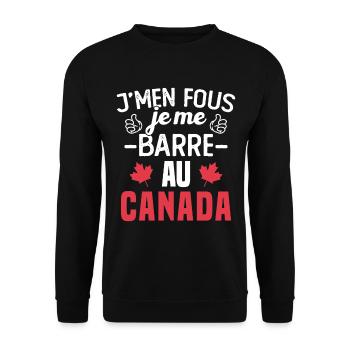 J'men fous je me barre au canada - Sweat-shirt Unisexe - noir - Devant - Alina (178cm) & Michal (187cm)