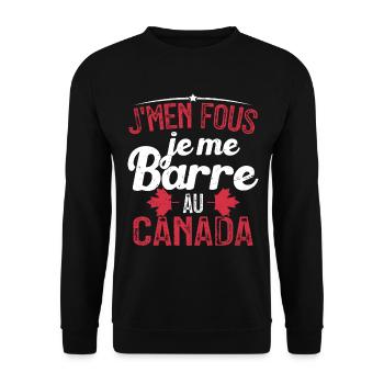 J'men fous je me barre au canada - Sweat-shirt Unisexe - noir - Devant - Alina (178cm) & Michal (187cm)