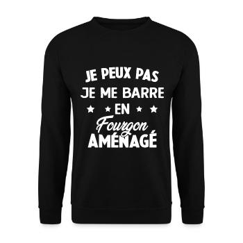J'peux pas j'me barre en fourgon aménagé - Sweat-shirt Unisexe - noir - Devant - Alina (178cm) & Michal (187cm)