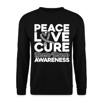 Hirntumor Bewusstsein Graue Schleife Hirntumor Übe - Unisex Pullover - Schwarz - Vorne - Alina (178cm) & Michal (187cm)